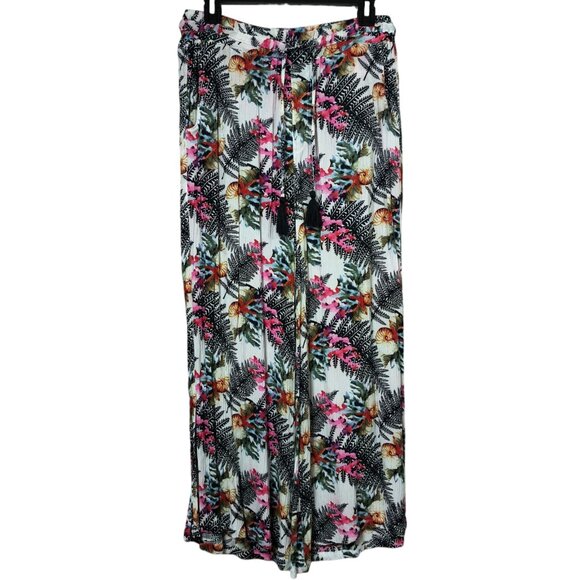 Signature Studio Floral Ankle Pants - Black, Pink, Green - Picture 1 of 6